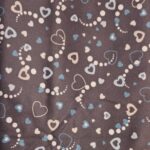 Coeur taupe et bleu fond gris