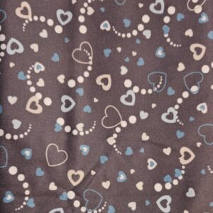 Coeur taupe et bleu fond gris