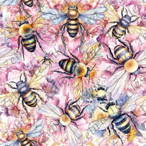 Abeille et fleur pastel