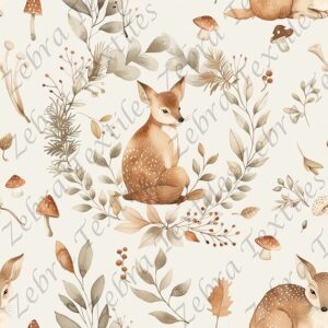 Animaux floral boho fond crème