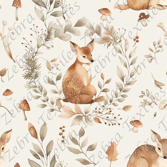 Animaux floral boho fond crème