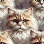 Chat fluffy crème