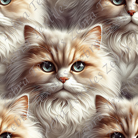 Chat fluffy crème