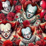 Clown et rose rouge