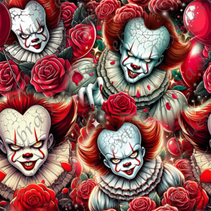 Clown et rose rouge