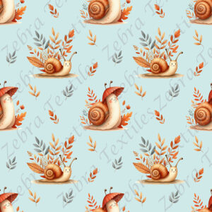 Escargot et feuillage fond aqua
