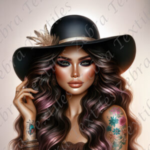 Femme et chapeau noir