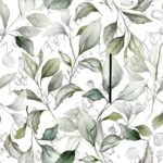 Feuillage botanique fond blanc