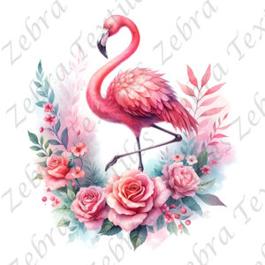 Flamant rose et rose rosé