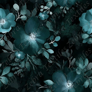 Floral frozen aqua fond noir