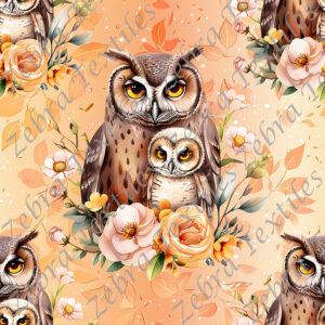 Maman bébé hibou floral
