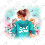 Mom cat et papillon