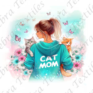 Mom cat et papillon