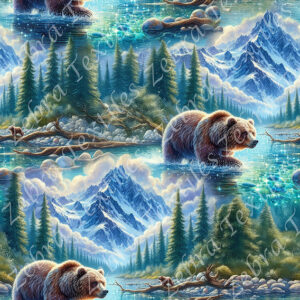 Ours dans l'eau cristalline