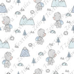 Ourson à l'aventure fond blanc