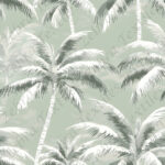 Palmier tropical vintage vert sauge