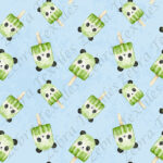 Popsicle panda fond bleu