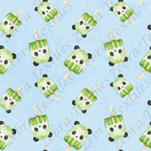 Popsicle panda fond bleu