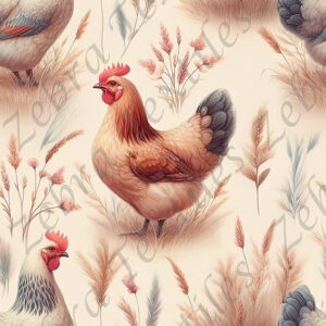 Poule et pampas