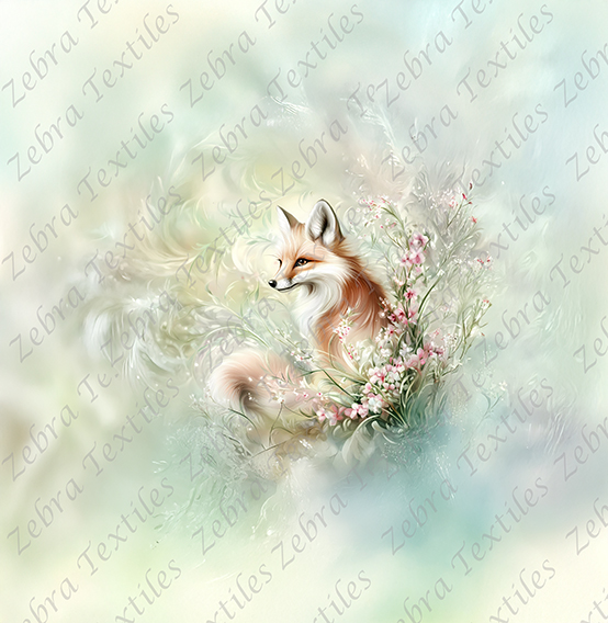 Renard dans le champs lumineux