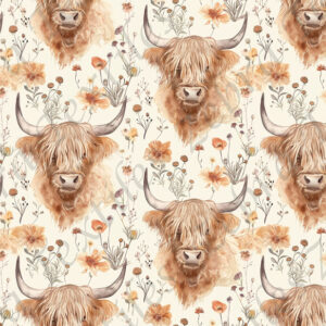 Vache Highland fond crème