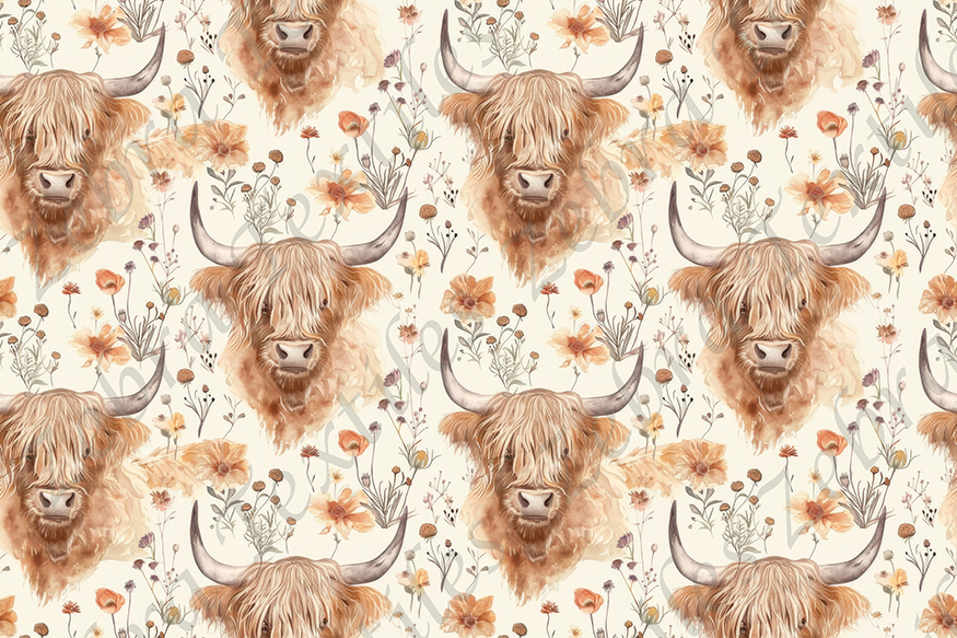 Vache Highland fond crème