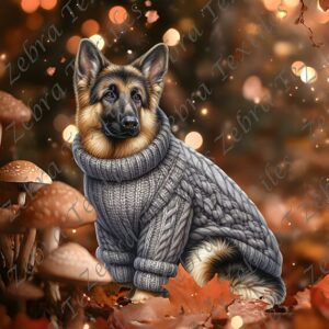 Berger allemand et lainage gris