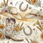 Botte et chapeau floral jaune