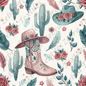 Botte rose et cactus fond crème