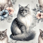 Chat gris et beige