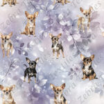 Chihuahua fond floral mauve