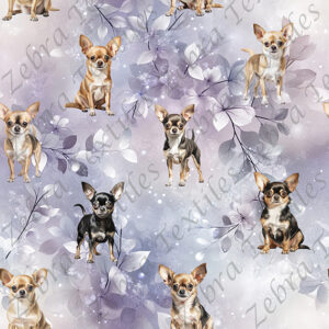 Chihuahua fond floral mauve
