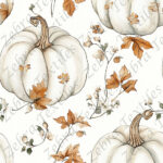 Citrouille blanche feuille automnal