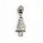Curseur de fermeture éclair hibou argent