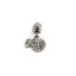 Curseur de fermeture monstera argent