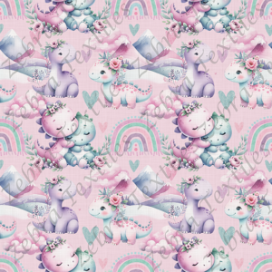 Dino girly fond rose