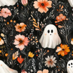 Fantôme floral rosé fond noir