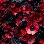 Fleur rouge fond noir
