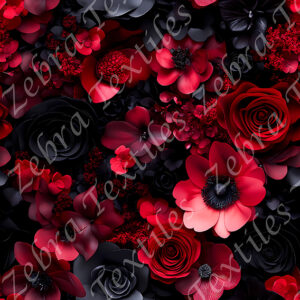 Fleur rouge fond noir