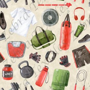 Gym rouge et vert fond sable