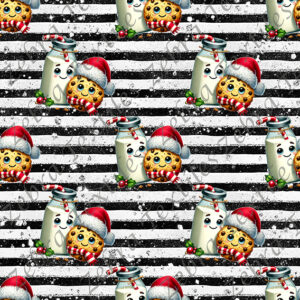 Lait et cookie de Noël fond rayé