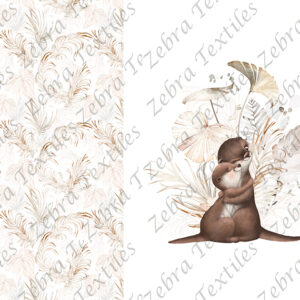 Loutre et pampas fond feuillage