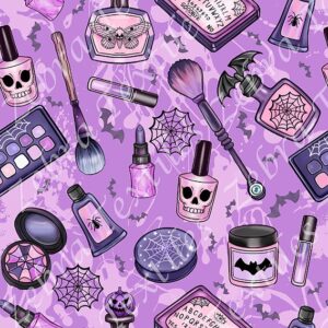 Maquillage effrayant fond mauve