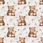 Ours feuillage et coeur fond taupe