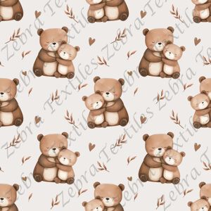 Ours feuillage et coeur fond taupe