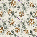 Patte dorée et feuillage fond taupe