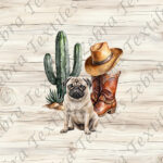 Pug cowboy fond bois