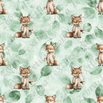 Renard café fond feuillage