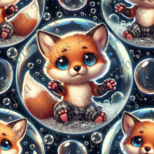 Renard dans bulle de savon