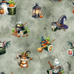 Sushi halloween fond vert